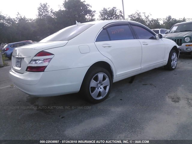 WDDNG86X07A122968 - 2007 MERCEDES-BENZ S 550 4MATIC WHITE photo 4