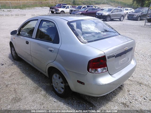 KL1TJ52654B168176 - 2004 CHEVROLET AVEO LS SILVER photo 3