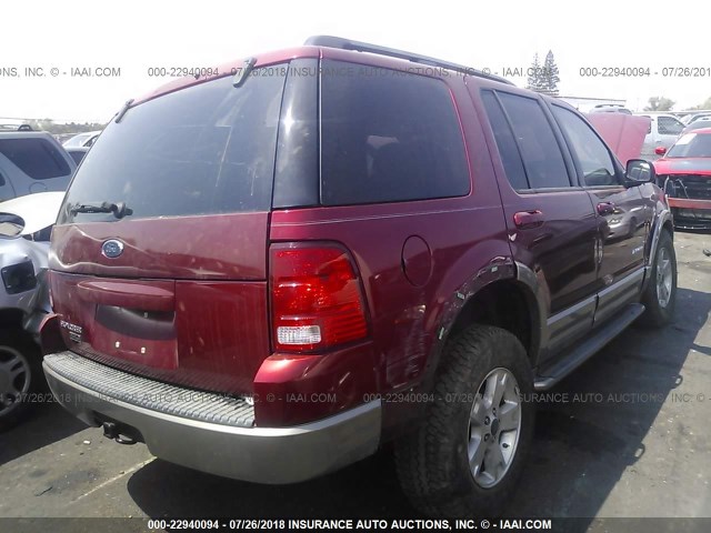 1FMZU74K44UA72944 - 2004 FORD EXPLORER EDDIE BAUER RED photo 4