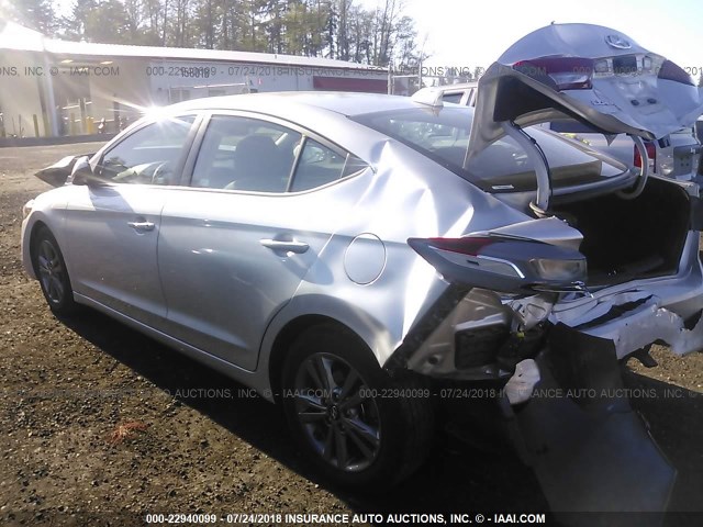 5NPD84LF1JH215991 - 2018 HYUNDAI ELANTRA SEL/VALUE/LIMITED SILVER photo 3