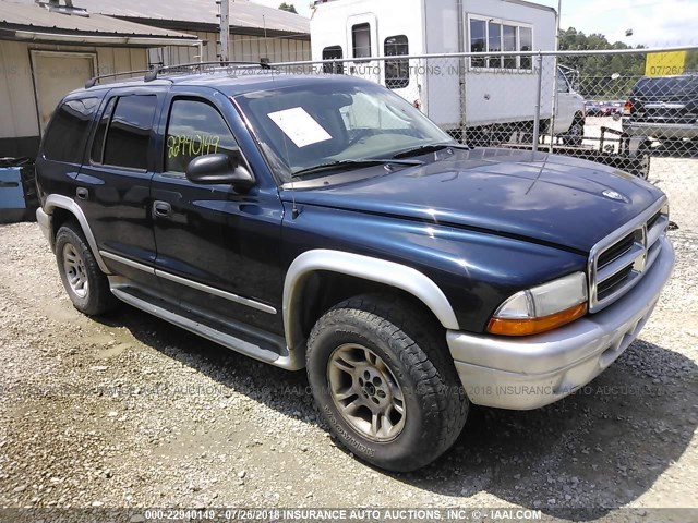 1D4HS58N03F540348 - 2003 DODGE DURANGO SLT PLUS BLUE photo 1