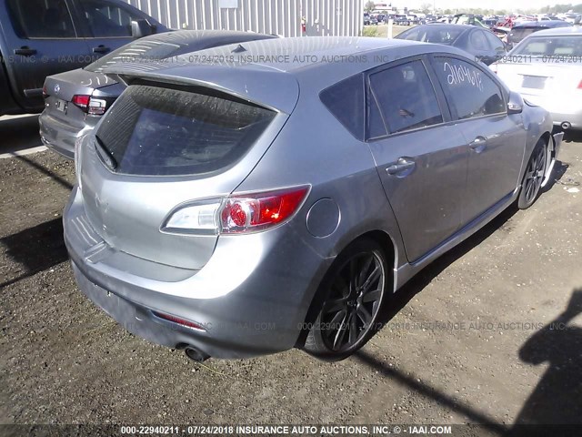 JM1BL1L47C1608696 - 2012 MAZDA SPEED 3 GRAY photo 4