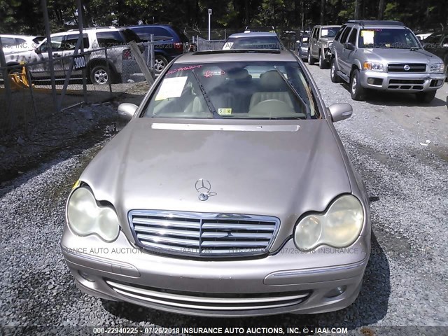 WDBRF81JX5F651117 - 2005 MERCEDES-BENZ C 240 4MATIC GOLD photo 6