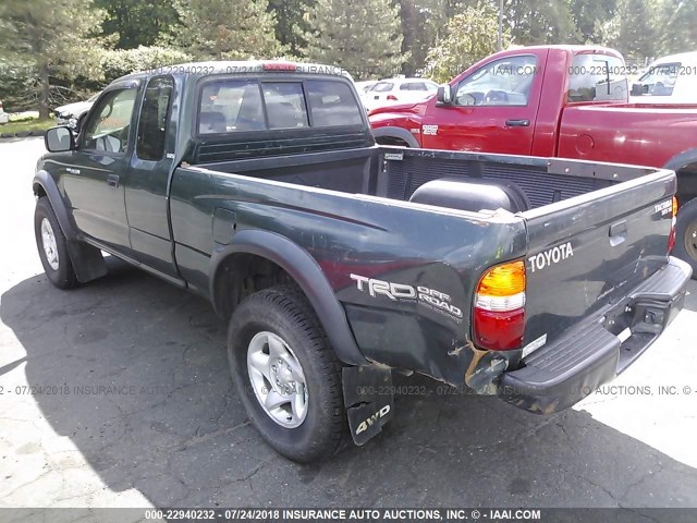 5TEWN72N14Z373163 - 2004 TOYOTA TACOMA XTRACAB GREEN photo 3