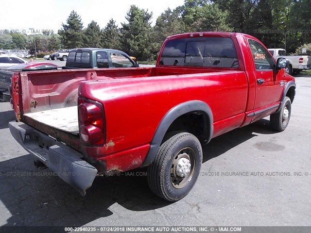 3D7KS26D18G117205 - 2008 DODGE RAM 2500 ST/SLT RED photo 4