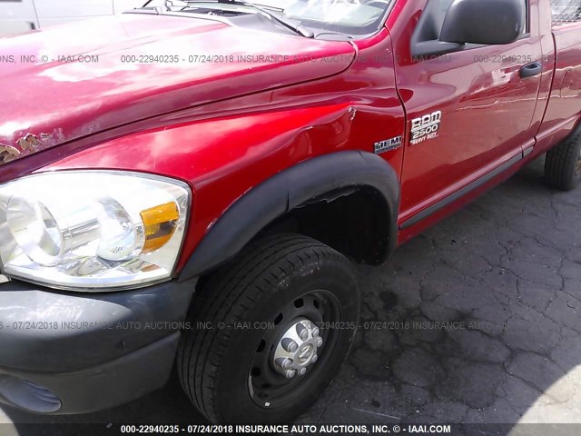 3D7KS26D18G117205 - 2008 DODGE RAM 2500 ST/SLT RED photo 6