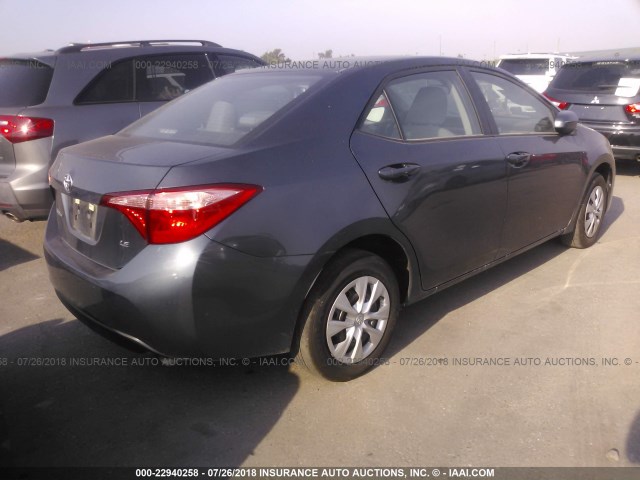 5YFBURHE0HP714505 - 2017 TOYOTA COROLLA L/LE/XLE/SE/XSE GRAY photo 4