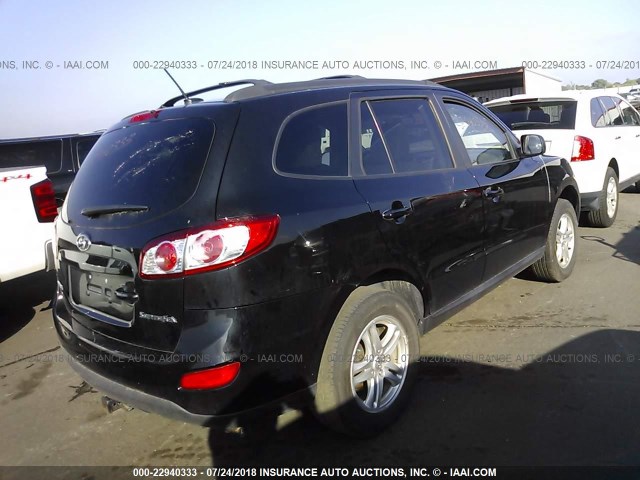 5NMSG3AB6AH352376 - 2010 HYUNDAI SANTA FE GLS BLACK photo 4