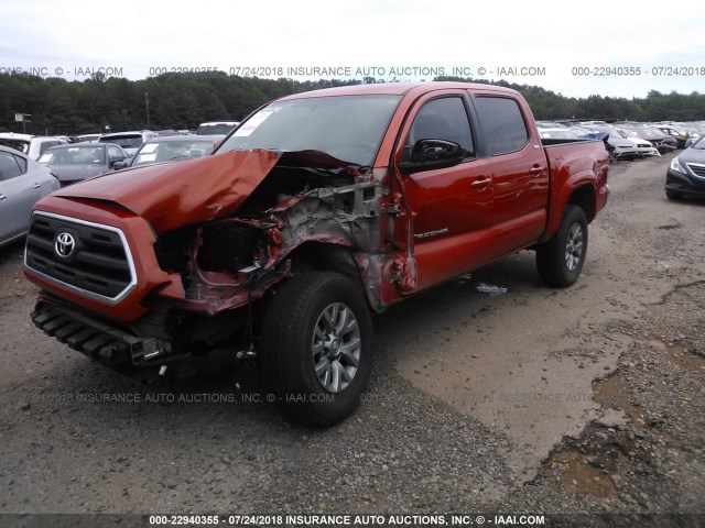 5TFAZ5CN8HX045396 - 2017 TOYOTA TACOMA DBL CAB/SR5/TRD SPORT/OR ORANGE photo 2