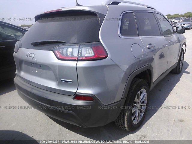 1C4PJLLB0KD201841 - 2019 JEEP CHEROKEE SILVER photo 4