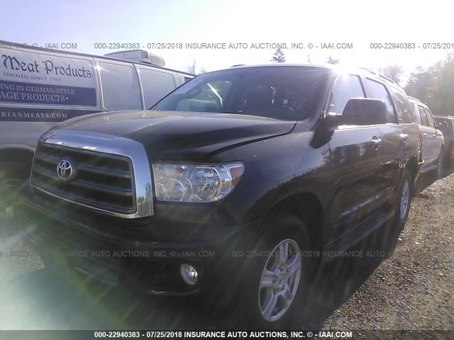 5TDBW5G15HS150309 - 2017 TOYOTA SEQUOIA SR5 BLACK photo 2