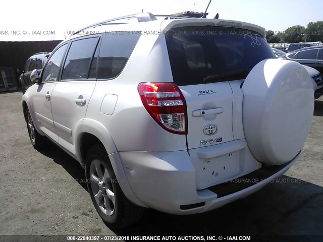 2T3YF4DV4BW099743 - 2011 TOYOTA RAV4 LIMITED WHITE photo 3