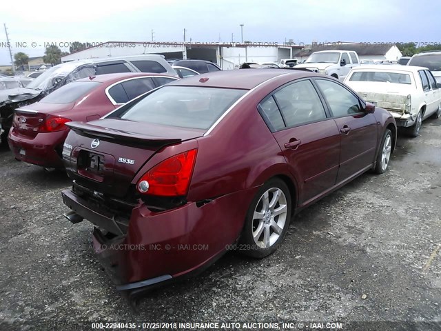 1N4BA41E98C804207 - 2008 NISSAN MAXIMA SE/SL RED photo 4