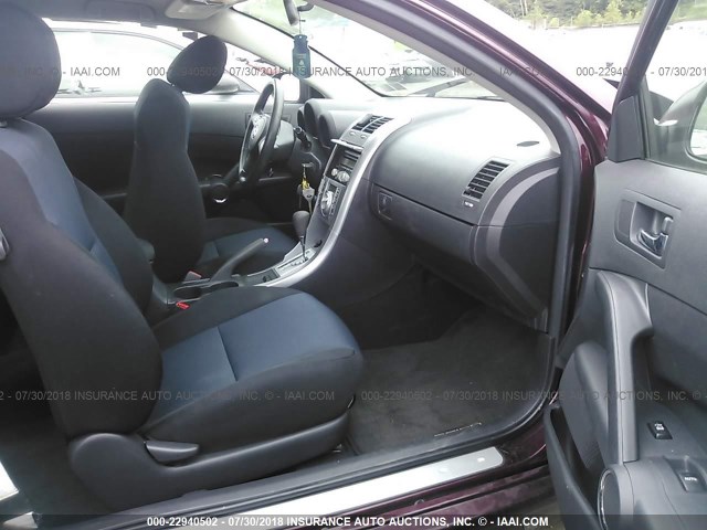 JTKDE177370191461 - 2007 TOYOTA SCION TC PURPLE photo 5