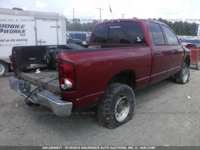 3D7KS28A97G840219 - 2007 DODGE RAM 2500 ST/SLT RED photo 4