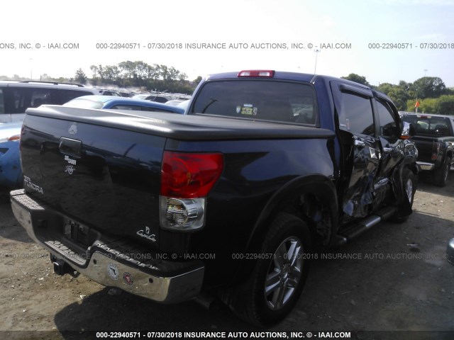 5TBDV58108S514624 - 2008 TOYOTA TUNDRA CREWMAX LIMITED BLUE photo 4