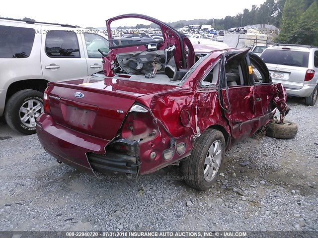 1FAFP24125G104451 - 2005 FORD FIVE HUNDRED SEL RED photo 4