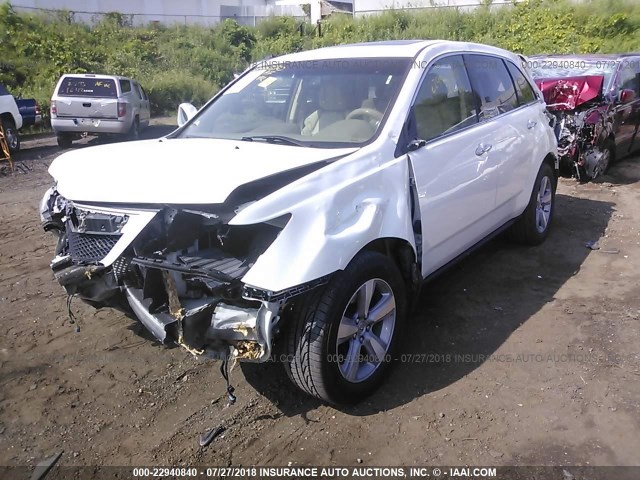 2HNYD2H39DH522252 - 2013 ACURA MDX TECHNOLOGY WHITE photo 2