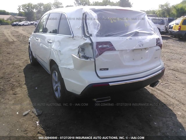 2HNYD2H39DH522252 - 2013 ACURA MDX TECHNOLOGY WHITE photo 3