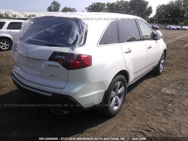 2HNYD2H39DH522252 - 2013 ACURA MDX TECHNOLOGY WHITE photo 4