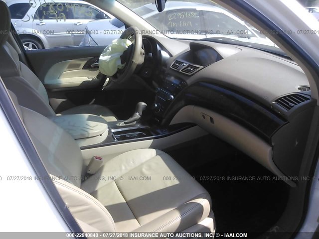 2HNYD2H39DH522252 - 2013 ACURA MDX TECHNOLOGY WHITE photo 5