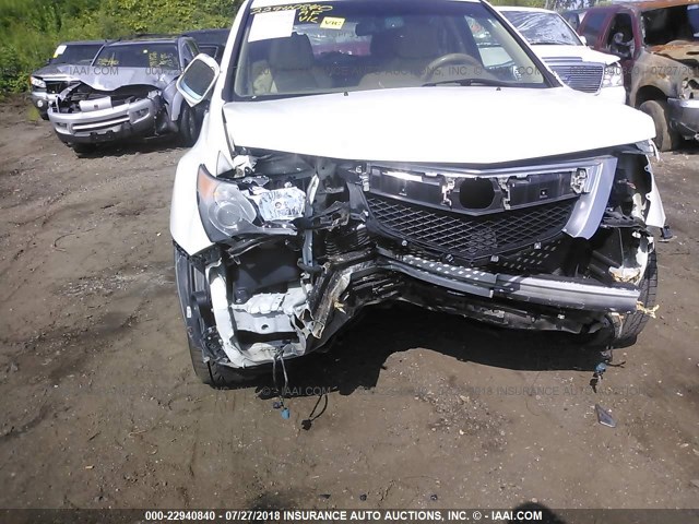 2HNYD2H39DH522252 - 2013 ACURA MDX TECHNOLOGY WHITE photo 6