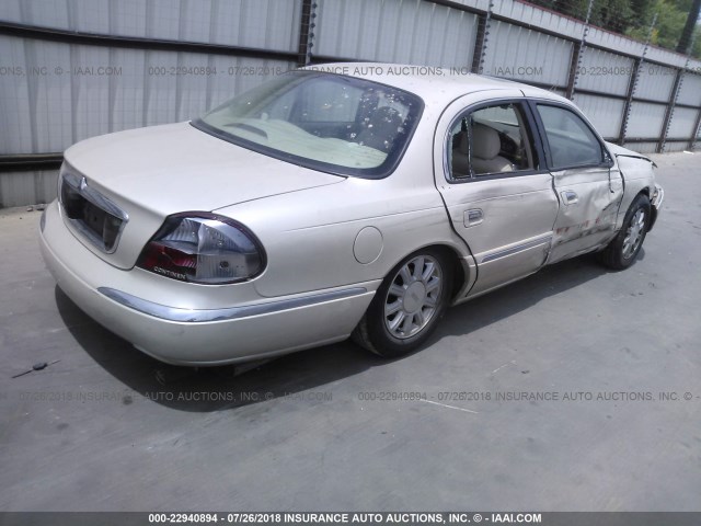 1LNHM97V62Y613110 - 2002 LINCOLN CONTINENTAL  TAN photo 4