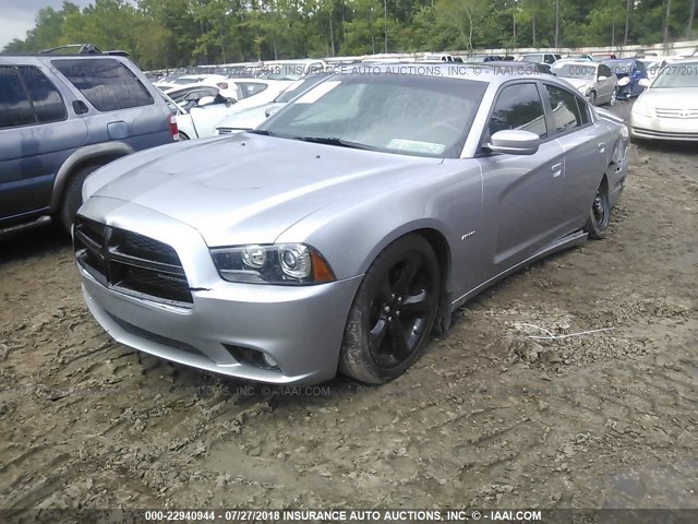 2C3CDXCT9EH134299 - 2014 DODGE CHARGER R/T GRAY photo 2