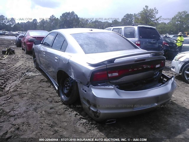 2C3CDXCT9EH134299 - 2014 DODGE CHARGER R/T GRAY photo 3