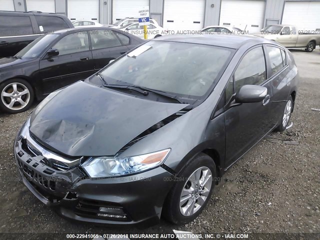 JHMZE2H75DS002633 - 2013 HONDA INSIGHT EX GRAY photo 2