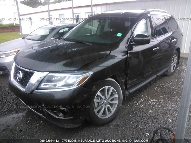 5N1AR2MN6GC609660 - 2016 NISSAN PATHFINDER S/SV/SL/PLATINUM GREEN photo 2