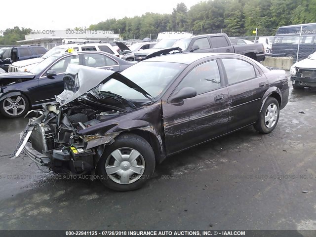 1B3EL36T74N334522 - 2004 DODGE STRATUS SE MAROON photo 2