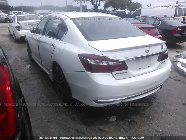 1HGCR2F59GA026121 - 2016 HONDA ACCORD SPORT WHITE photo 3