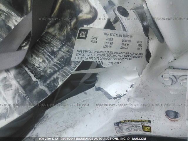 1G1ZT54835F224324 - 2005 CHEVROLET MALIBU LS თეთრი ფოტო 9