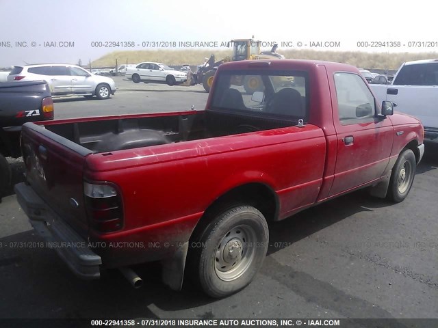 1FTYR10C01TA13484 - 2001 FORD RANGER RED photo 4