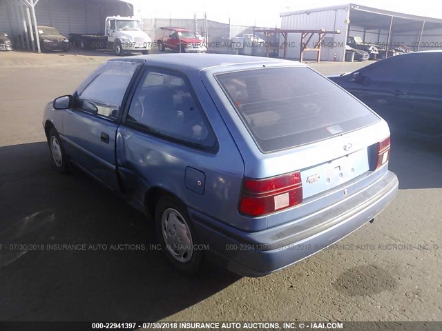 KMHVD12J2RU312697 - 1994 HYUNDAI EXCEL BLUE photo 3