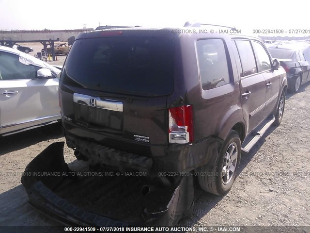 5FNYF48989B019275 - 2009 HONDA PILOT TOURING BURGUNDY photo 4