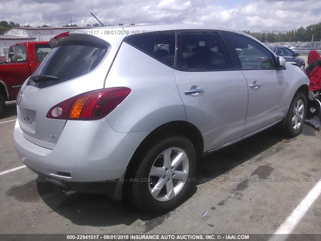 JN8AZ1MW2AW130749 - 2010 NISSAN MURANO S/SL/LE SILVER photo 4