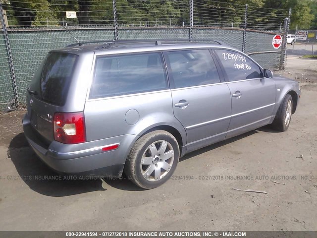 WVWYH63B02E108216 - 2002 VOLKSWAGEN PASSAT GLX 4MOTION GRAY photo 4