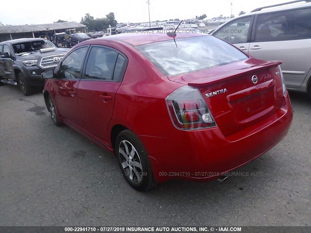 3N1AB6AP6CL717719 - 2012 NISSAN SENTRA 2.0/2.0S/SR/2.0SL RED photo 3