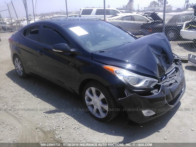 KMHDH4AE6BU135678 - 2011 HYUNDAI ELANTRA BLACK photo 1