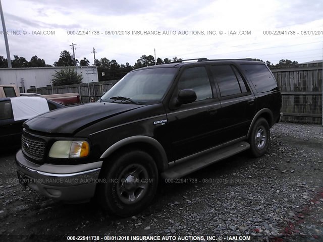 1FMEU17L02LA39782 - 2002 FORD EXPEDITION EDDIE BAUER BLACK photo 2