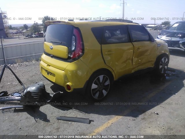 KNDJX3A53E7100569 - 2014 KIA SOUL ! YELLOW photo 4