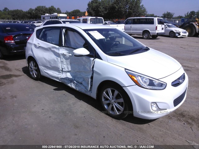 KMHCU5AE7EU164107 - 2014 HYUNDAI ACCENT GLS/SE WHITE photo 1