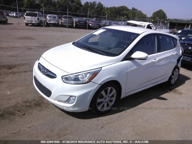 KMHCU5AE7EU164107 - 2014 HYUNDAI ACCENT GLS/SE WHITE photo 2