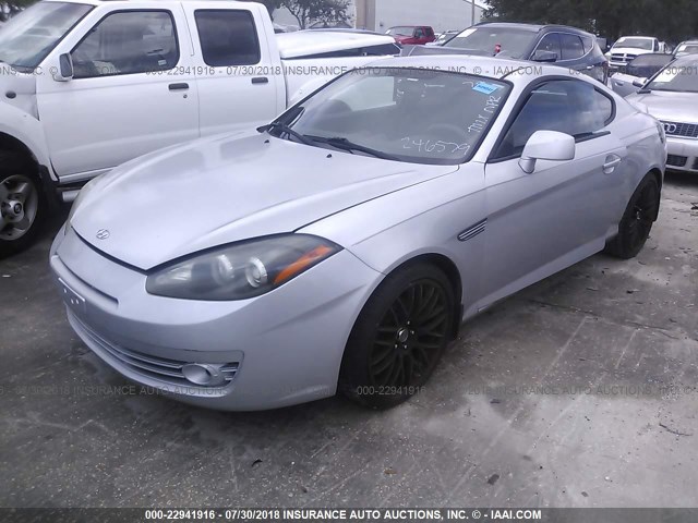 KMHHM66D07U246579 - 2007 HYUNDAI TIBURON GS GRAY photo 2