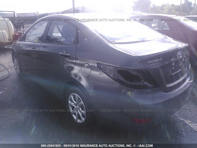 KMHCT4AE4CU216139 - 2012 HYUNDAI ACCENT GLS/GS GRAY photo 3