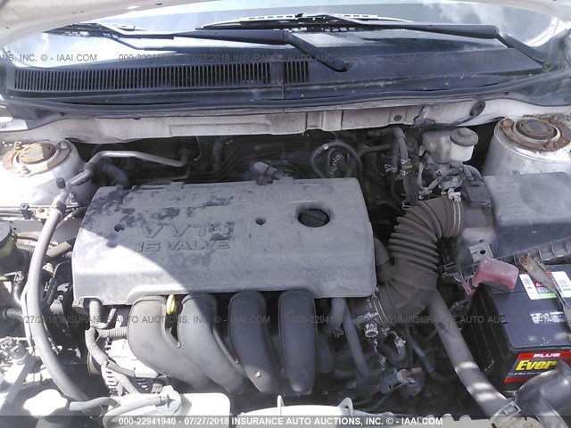 2T1KR32E55C397470 - 2005 TOYOTA COROLLA MATRIX XR WHITE photo 10