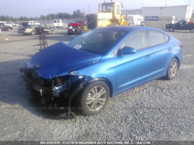 5NPD84LF6JH361612 - 2018 HYUNDAI ELANTRA SEL/VALUE/LIMITED BLUE photo 2