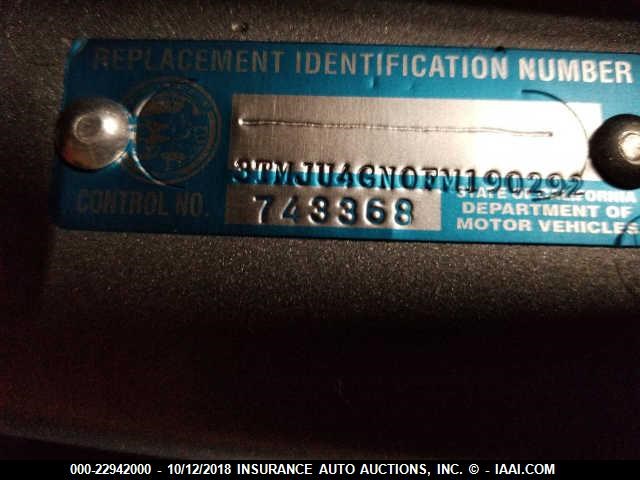 3TMJU4GN0FM190292 - 2015 TOYOTA TACOMA DOUBLE CAB PRERUNNER SILVER photo 9